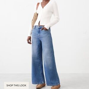 Banana Republic Factory Medium Blue Wide Leg Jeans